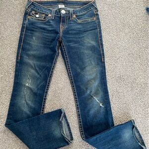 Y2K True Religion Womens Rainbow Billy Lowrise Flare Jeans Size 29